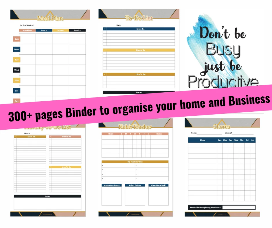 Organise your home and Business printables To do list Habit tracker Business goals tracker